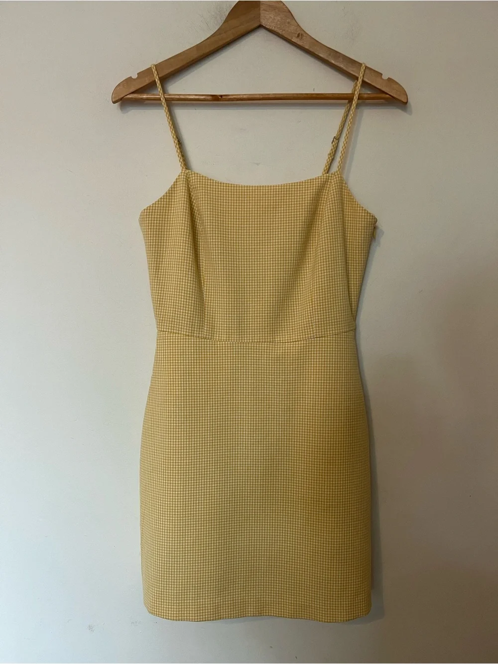Wilfred Gingham Mini Dress Size 4 Yellow Isabelle Aritzia Summer - Picture 3 of 9